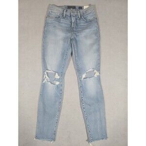 Lucky Brand AVA Mid Rise Skinny Ankle Jeans Womens Size 0/25 New Distressed NWT